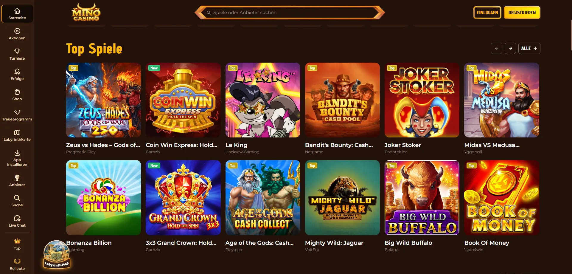 Mino Casino Free Spins auf Top-Slots nach der Einzahlung