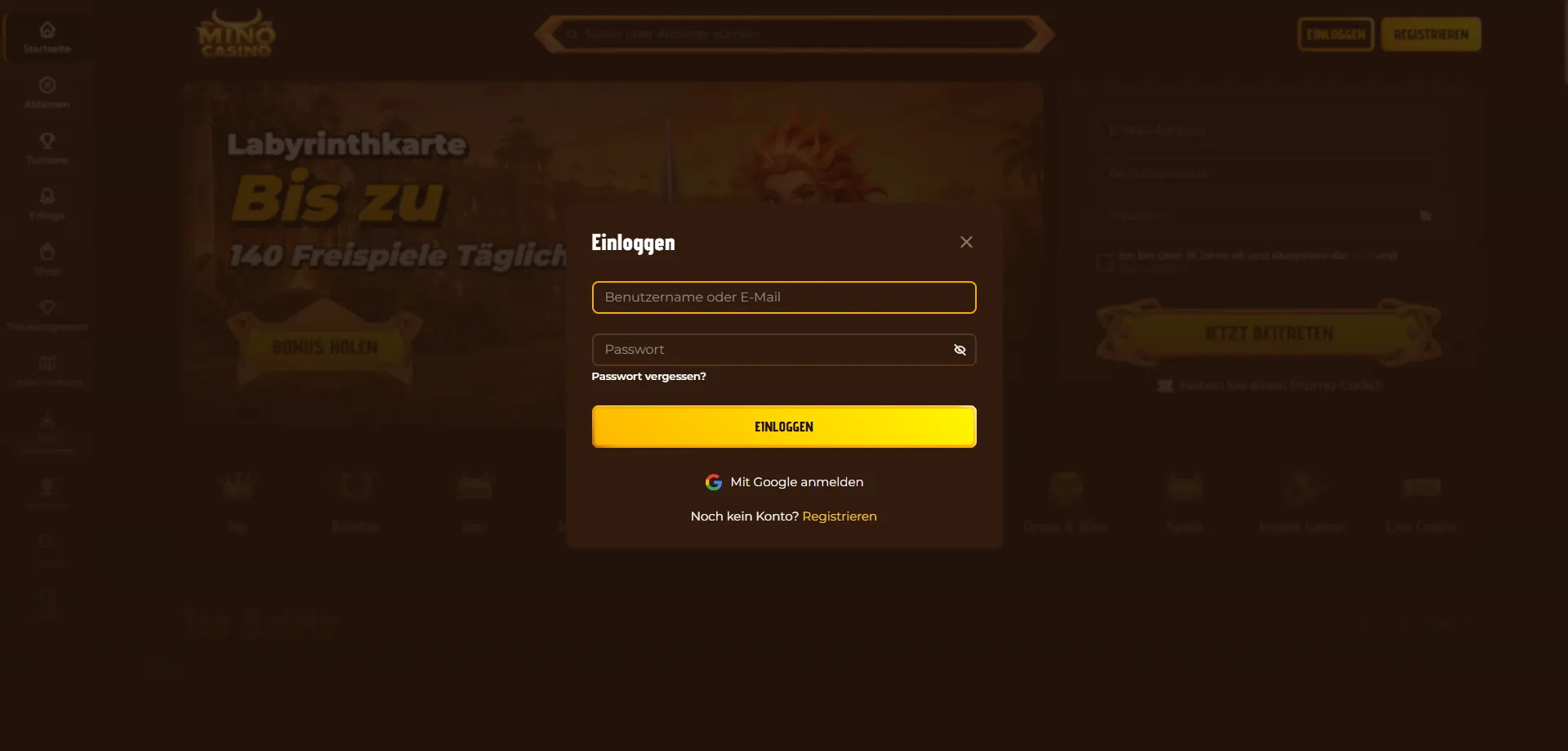 Mino Casino Login – sicher und schnell ins Spielerkonto einloggen